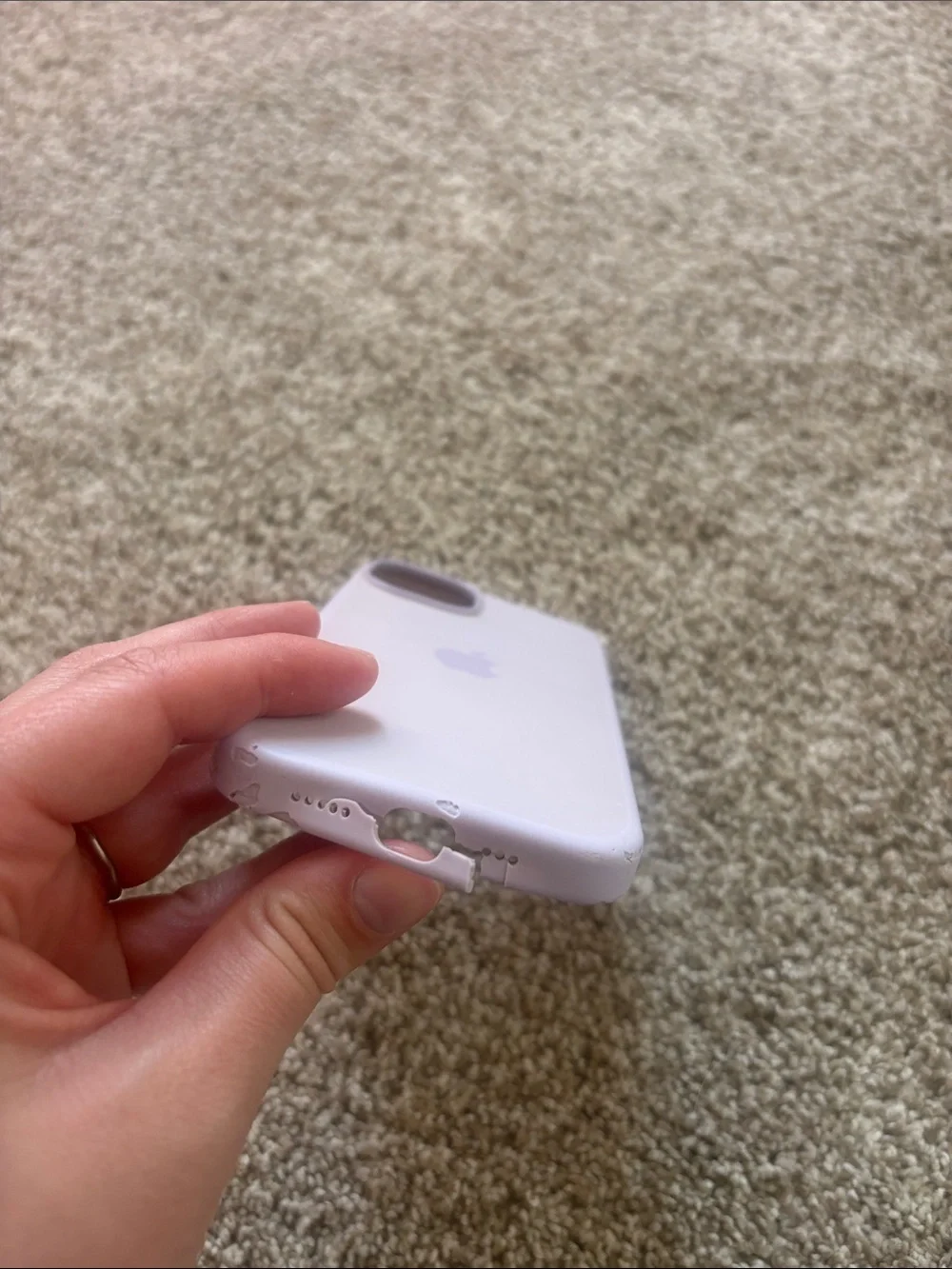 Apple iPhone 15 or iPhone 13 Purple Silicone Phone Case with MagSafe.